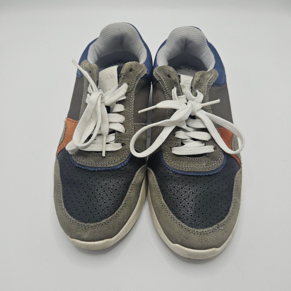 Clarks Men's Casual Sneakers Size 7 Gray Blue Suede Leather Mesh Comfort‎ Shoes